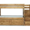 Young Pioneer Bunk Bed W/ Storage Steps & 4 Storage Drawers In Dark Gray, Twin/Twin