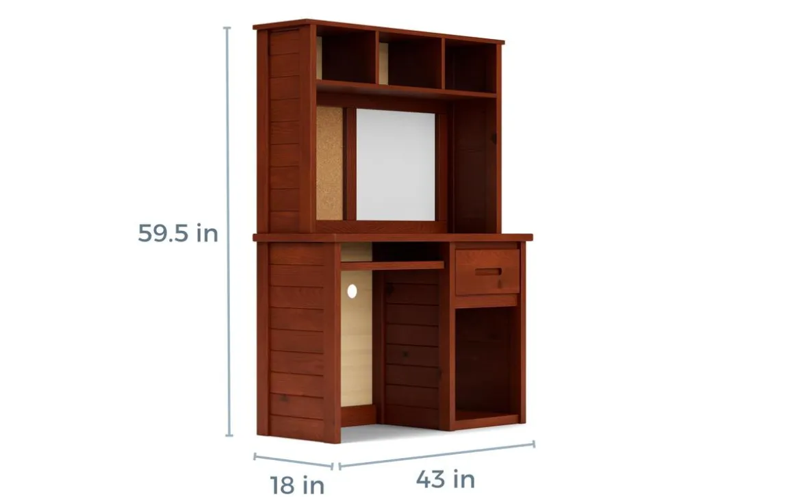 Young Pioneer Desk & Hutch In Natural